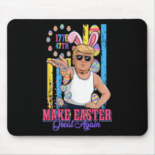 Funny Bunny Trump 47th Salt Bae Meme Make Easter G Mouse Pad