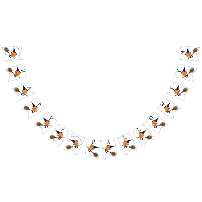 Funny Bunting Flags Halloween Witch Pumpkin Flying (All)