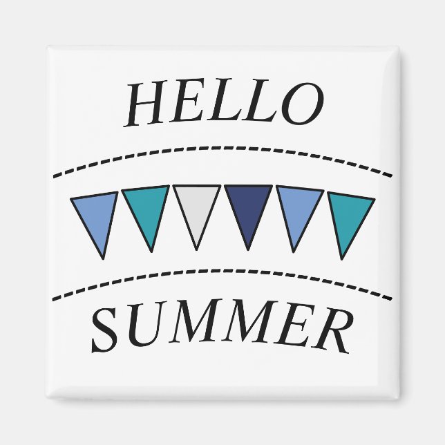 Funny Bunting Hello Summer Magnet (Front)