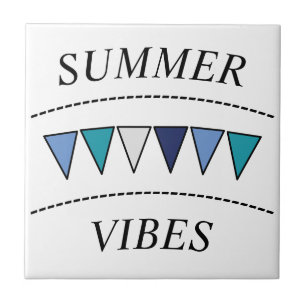 Funny Bunting Summer Vibes Beverage Coaster