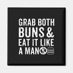 Funny Burger Bbq Men Gift Burger Lover Real Americ Magnet