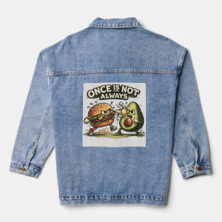 Funny Burger vs Avocado Denim Jacket
