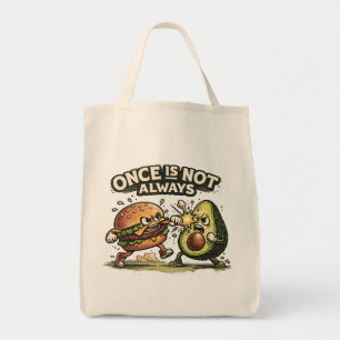 Funny Burger vs Avocado Tote Bag