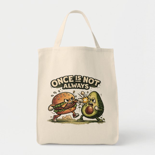Funny Burger vs Avocado Tote Bag (Front)