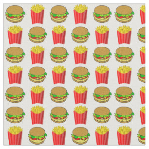 Funny Burgers and Frenchfries Fabric