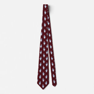 Funny Burgundy Penguin Tie for Animal Lovers