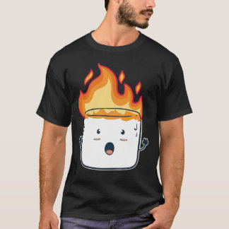 Funny Burning Marshmallow Camping T-Shirt