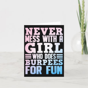 Funny Burpee Art For Girls Women Fitness Workout G Card