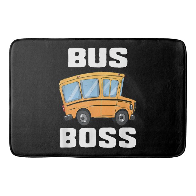 Funny Bus Boss School Bus Driver Bath Mat (Front)