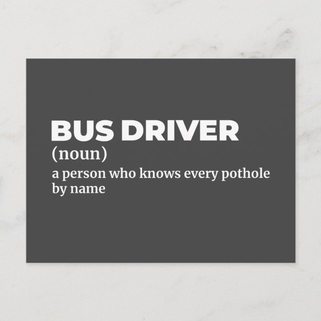 Funny Bus Operator Meaning Gift Postcard (Front)