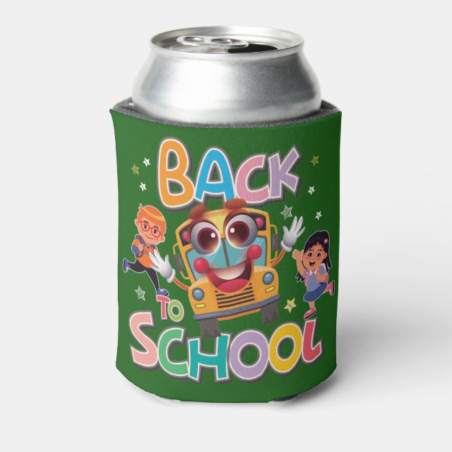 Funny Bus With Kids, Back To School Can Cooler (Can Back)