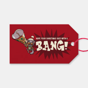 Funny Bush Baby Christmas Bonbon With Bang Cartoon Gift Tags