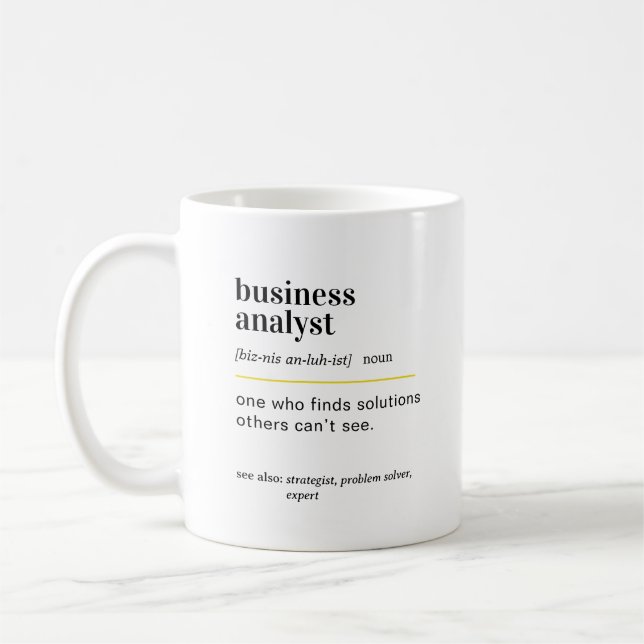 Funny Business Analyst Definition Gift Coffee Mug (Left)