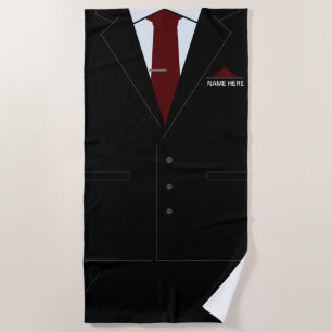 Funny Business Beach Towel with Custom Name