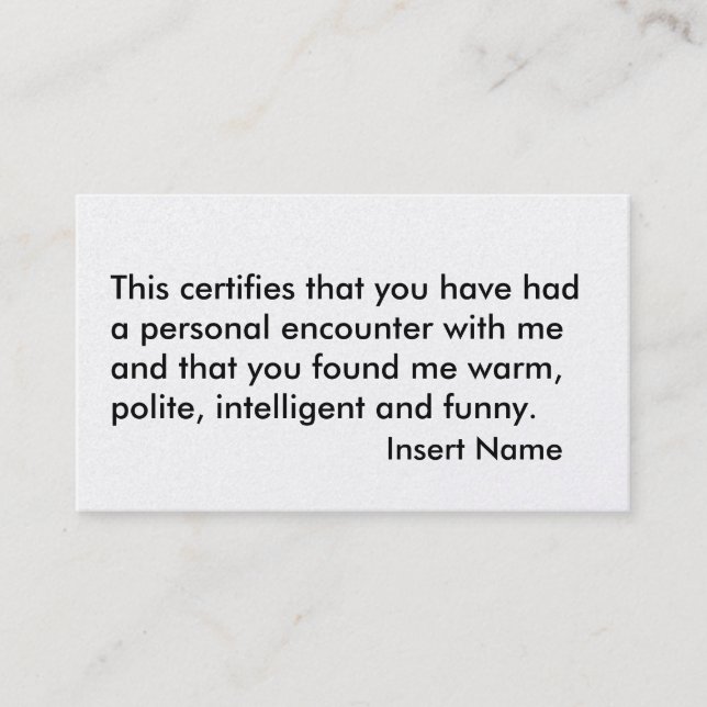 Funny Business Card (Front)