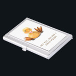 Funny Business Card Case Happy Duck - Custom Text<br><div class="desc">Funny Business Card Cases with Yellow Duck Playful Wink Happy Smile Cartoon Drawing and Text - Choose / Add Your Unique Text / Font / Colour - Make Your Special Business Card Case Gift - Resize and move or remove and add elements / image with customisation tool ! - Drawing...</div>