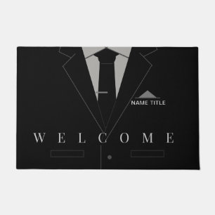Funny Business Doormat with Custom Name Text