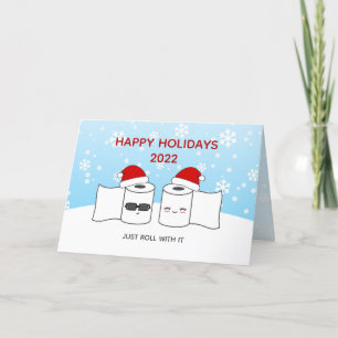 Funny Business Just Roll With It Toilet Paper Holiday Card
