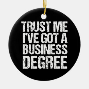 Funny Business School Graduation MBA Degree Ceramic Ornament