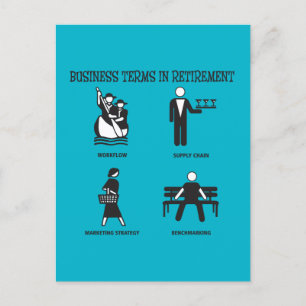 Funny Business Terms in Retirement Postcard