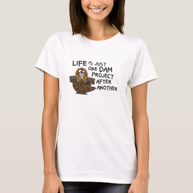 Funny Busy Beaver Gift T-Shirt (Front)