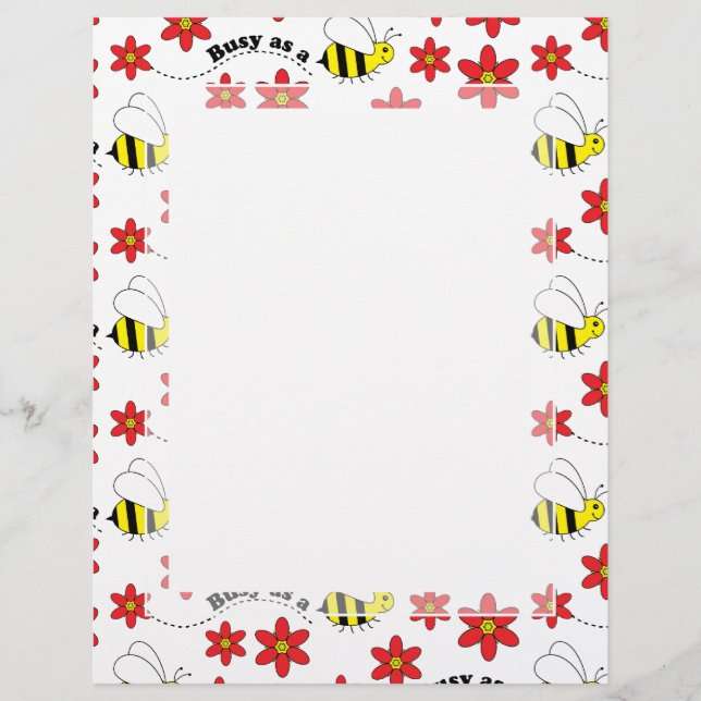 Funny Busy Little Bumble Bee Pattern Cute (Front)