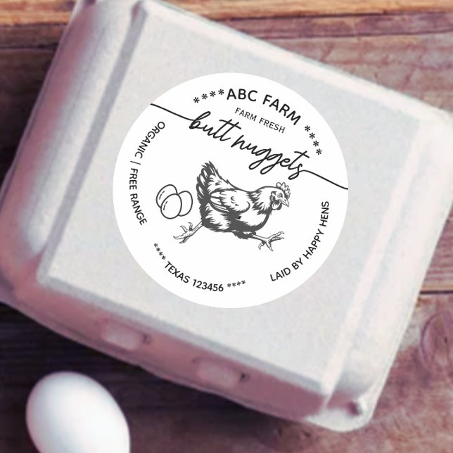 Funny Butt nuggets egg carton label (Creator Uploaded)