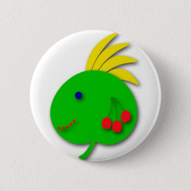 Funny Button Green Apple (Front)