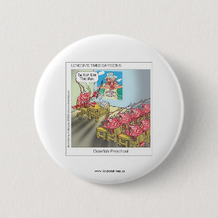 Funny Buttons: Cows: Crawfish Preschool 6 Cm Round Badge