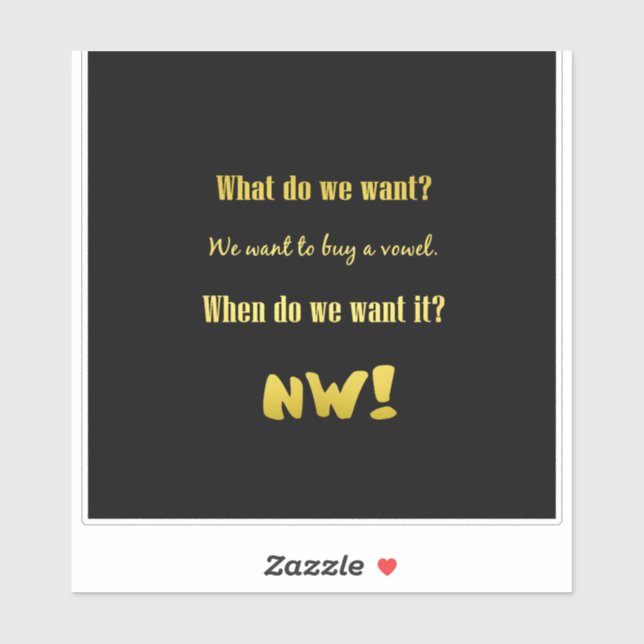 Funny Buy a Vowel — Now! (Sheet)