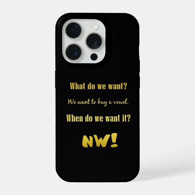 Funny Buy a Vowel — Now! iPhone Case (Back)