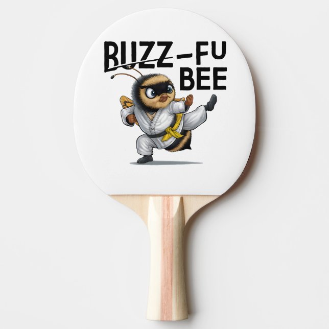 Funny Buzz-Fu Bee Martial Arts Ping Pong Paddle (Front)