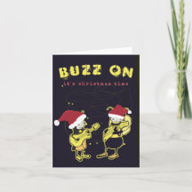 Funny Buzz On Rock Silly Christmas Humour Black 