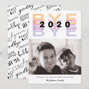 Funny "Bye 2020" Colourful Single Photo Holiday Card
