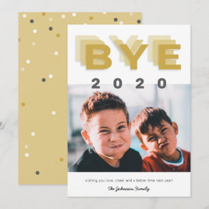 Funny "Bye 2020" Gold Single Photo Holiday Card
