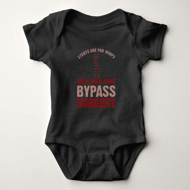 Funny Bypass Open Heart Surgery Recovery Gift Baby Bodysuit (Front)