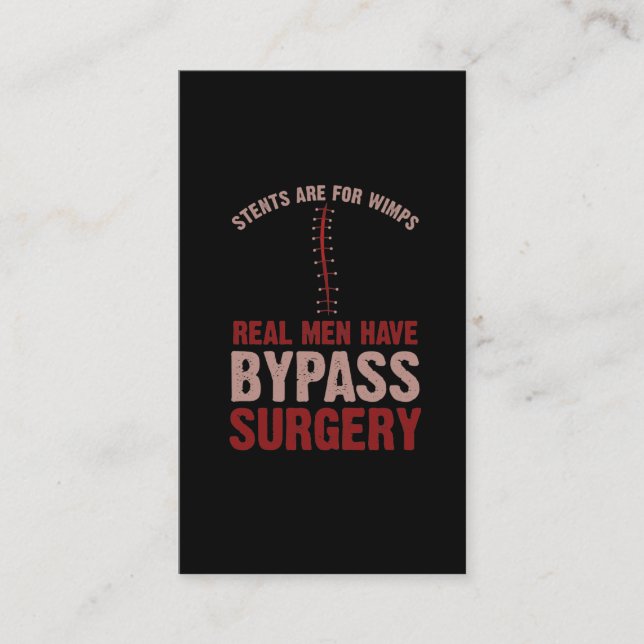 Funny Bypass Open Heart Surgery Recovery Gift Business Card (Front)