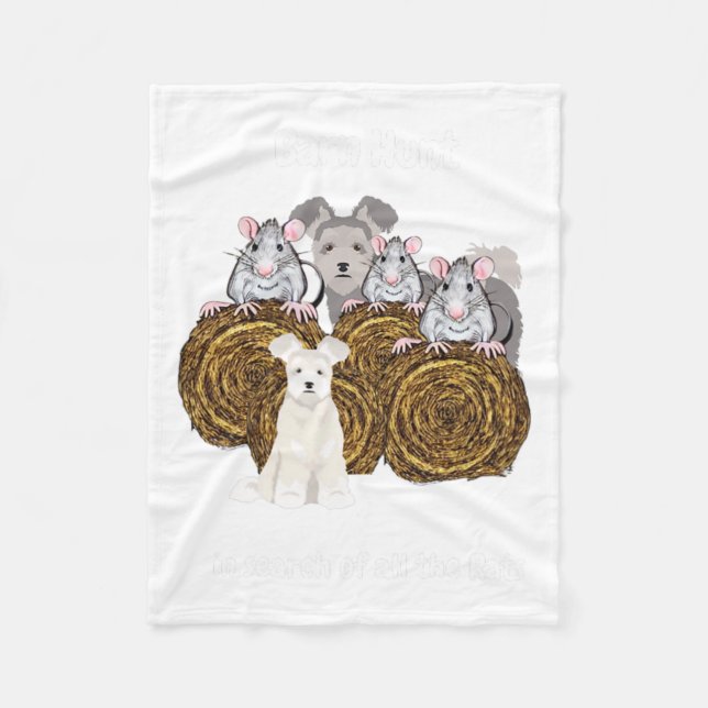 Funny Byrn Hunt - In Search Of Rats With A Pumi Do Fleece Blanket (Front)