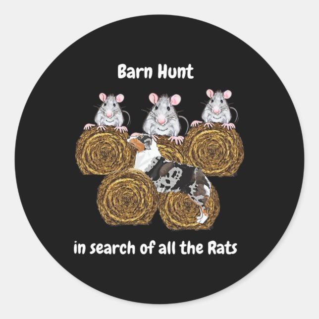 Funny Byrn Hunt - In Search Of Rats With Blue Merl Classic Round Sticker (Front)