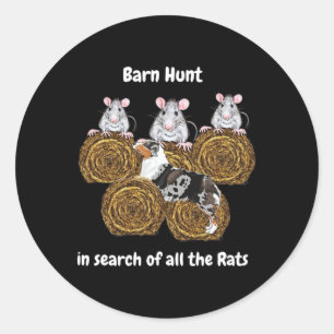Funny Byrn Hunt - In Search Of Rats With Blue Merl Classic Round Sticker