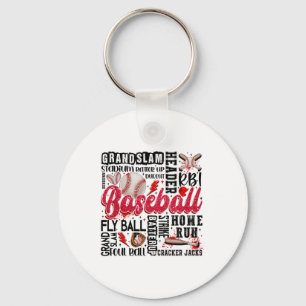 Funny Bysebyll Lover Heart Valentine Game Day Men  Key Ring