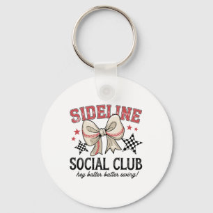 Funny Bysebyll Sideline Social Club Watching Retro Key Ring