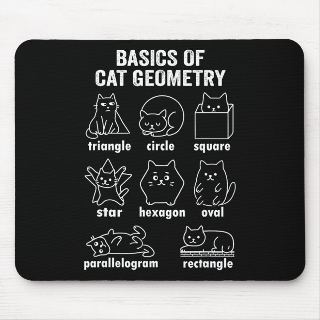 Funny Bysics Of Cat Geometry Byck To School Math T Mouse Pad (Front)