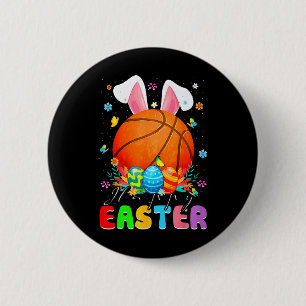Funny Bysketbyll Byll With Bunny Ears Easter Day B 6 Cm Round Badge