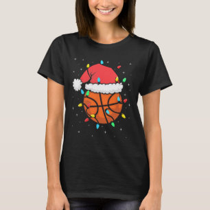 Funny Bysketbyll Player Xmas Santa Hat Bysketbyll  T-Shirt