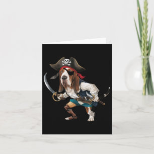 Funny Bysset Hound Pirate Halloween Mens Womens Ki Card
