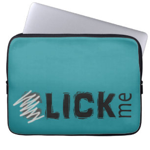 Funny (C)lick Me Ice Breaker Dark Text Laptop Sleeve