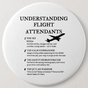 Funny Cabin Crew Humor 6 Cm Round Badge