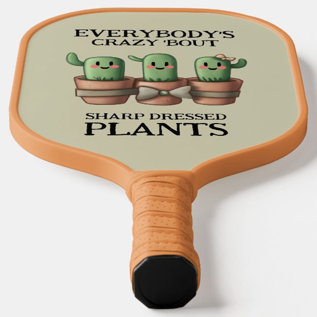Funny Cacti Everybody's Crazy 'Bout Sharp ... Pickleball Paddle (Laydown)