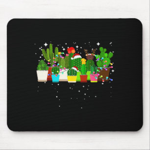 Funny Cactus Christmas Tree Mouse Pad